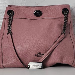 Coach Turnlock Edie Pebblestone  Shoulder Bag